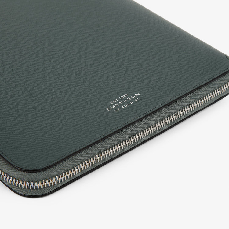Smythson Panama A5 Zip Folder S GREEN