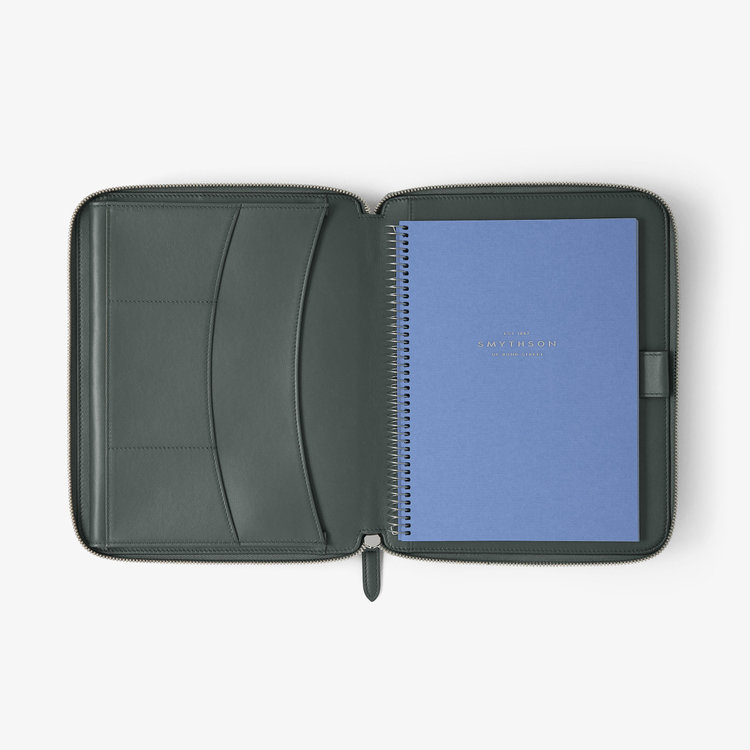 Smythson Panama A5 Zip Folder S GREEN
