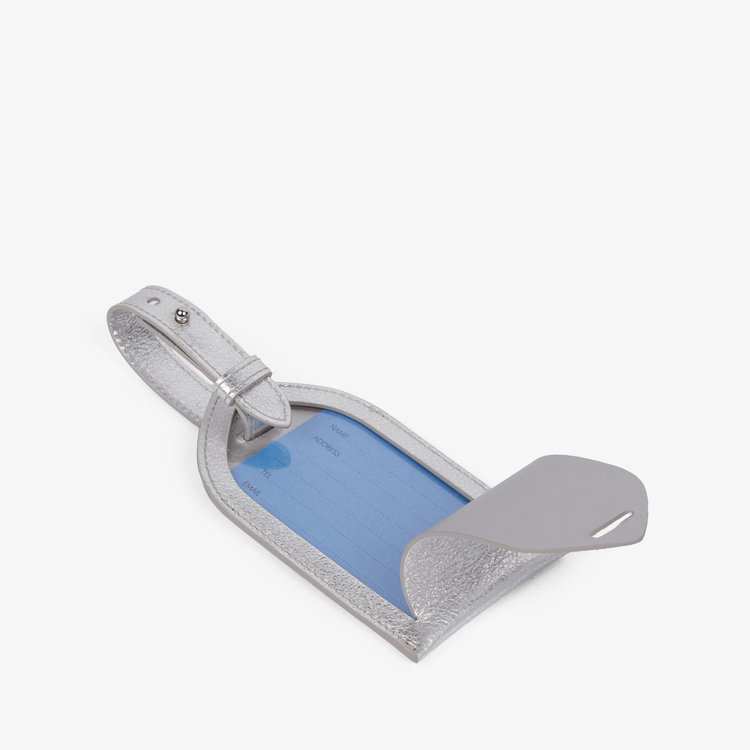 Luggage Tag in Metallic Leather