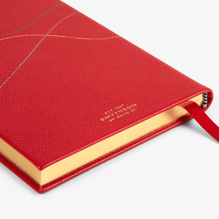 Smythson Panama Soho Dogs Notebook SCARLET RED