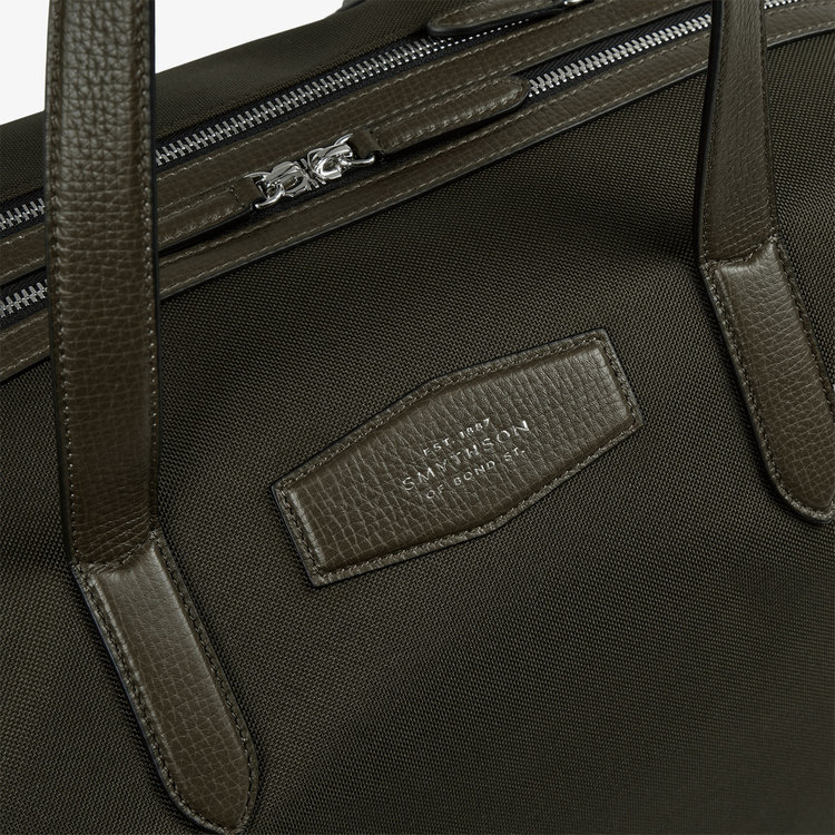 Smythson Travel Bag in Norton Canvas D MOSS