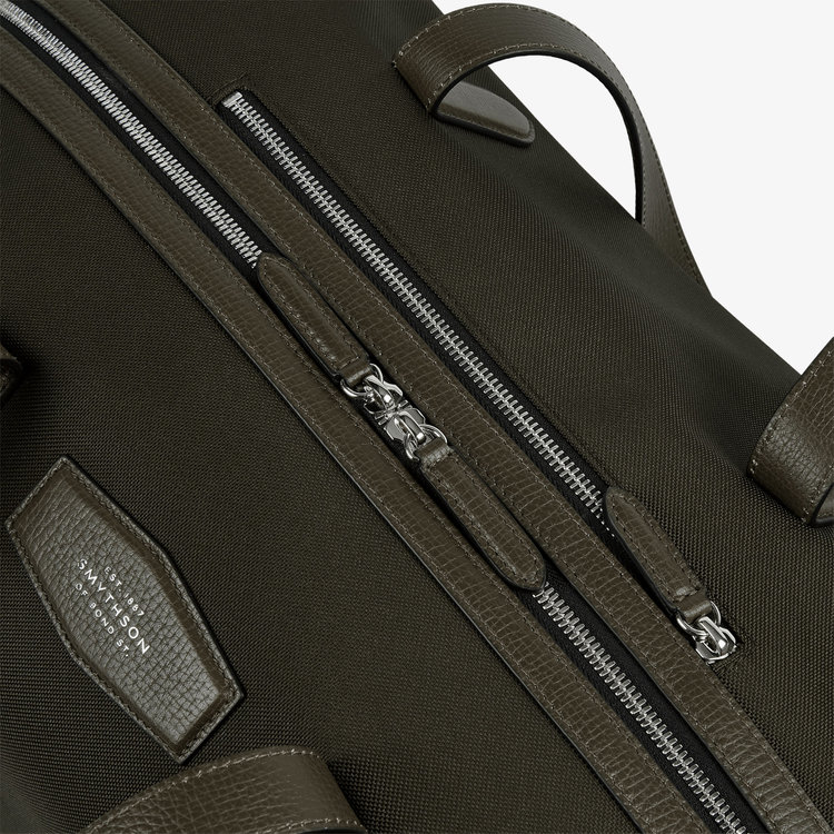 Smythson Travel Bag in Norton Canvas D MOSS