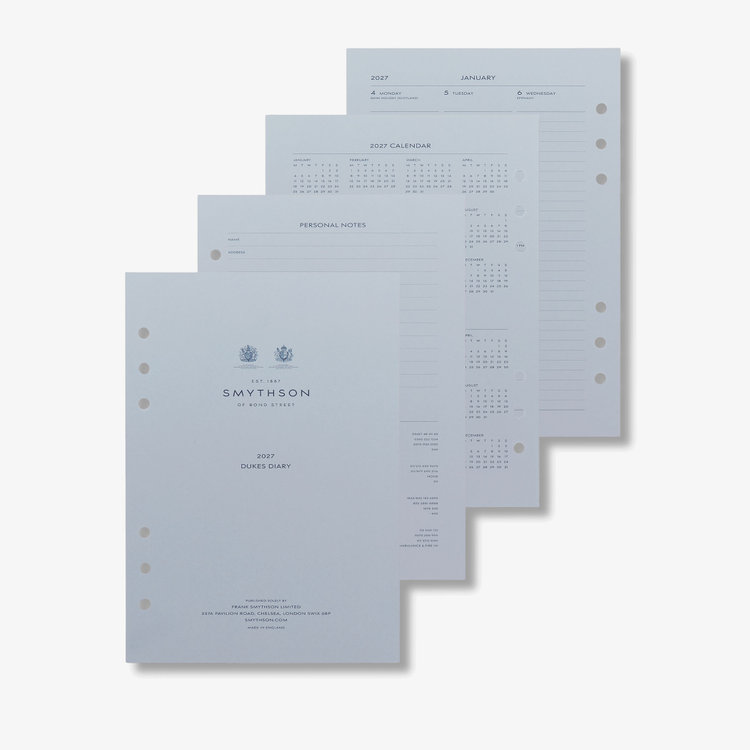 Smythson 2027 Dukes Diary Organiser Refill NILE BLUE