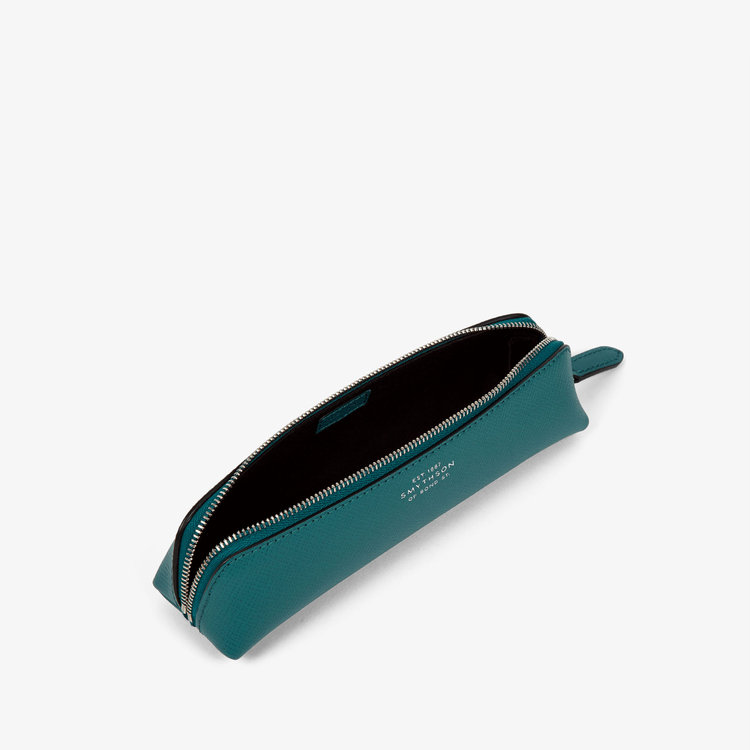 Smythson Panama Pencil Case PETROL