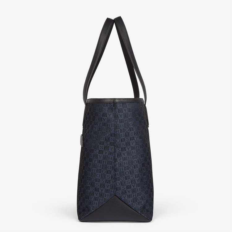 Smythson Tote Bag in Stamp Canvas NAVY