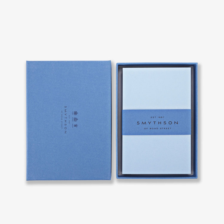 Smythson Plain Kings Cards X50 BOND ST BLUE
