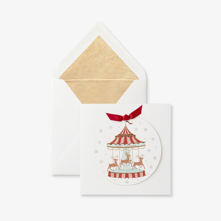 Smythson Christmas Christmas Carousel 1CE WHITE WOVE