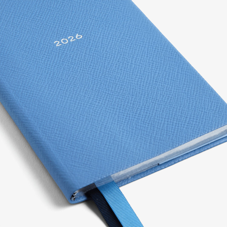 Smythson 【予約】2027 Chelsea Weekly Diary in Pastegrain NILE BLUE