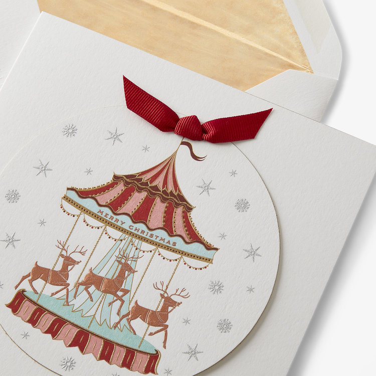 Smythson Christmas Christmas Carousel 1CE WHITE WOVE