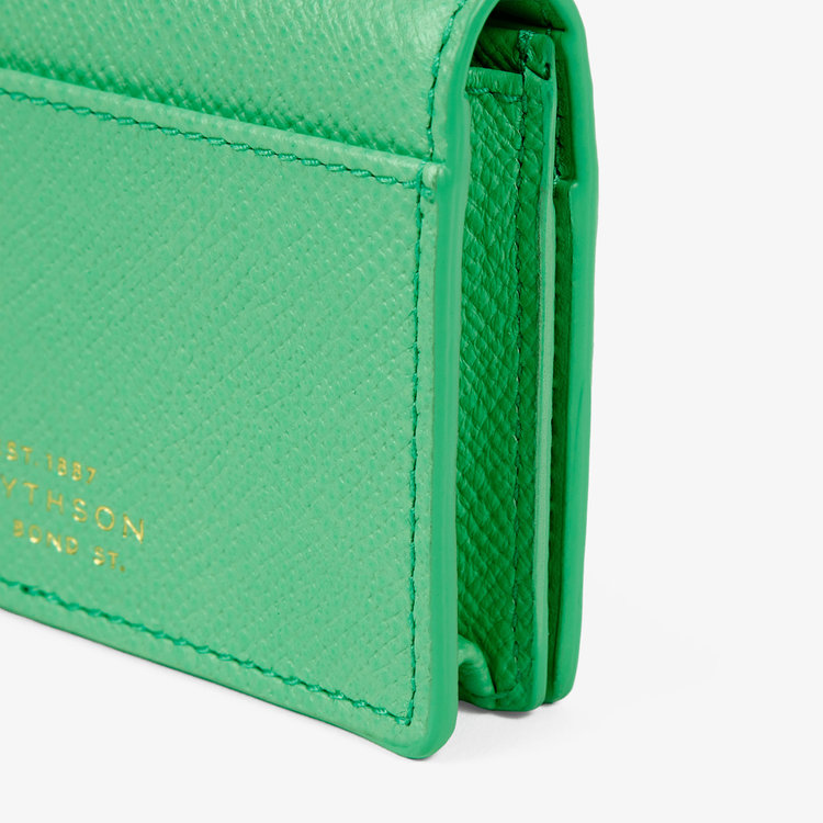 Smythson Panama Folded Card Case with Snap Closure SHAMROCK