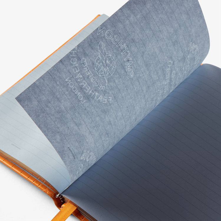 Smythson Mara Soho Notebook with Slide LIGHT ORANGE