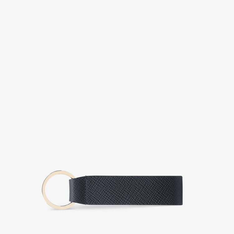 Smythson Panama Keyring Withleather Strap NAVY