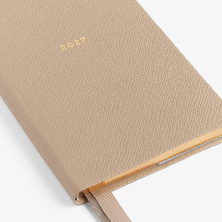 Smythson 2027 Chelsea Weekly Diary in Pastegrain SANDSTONE