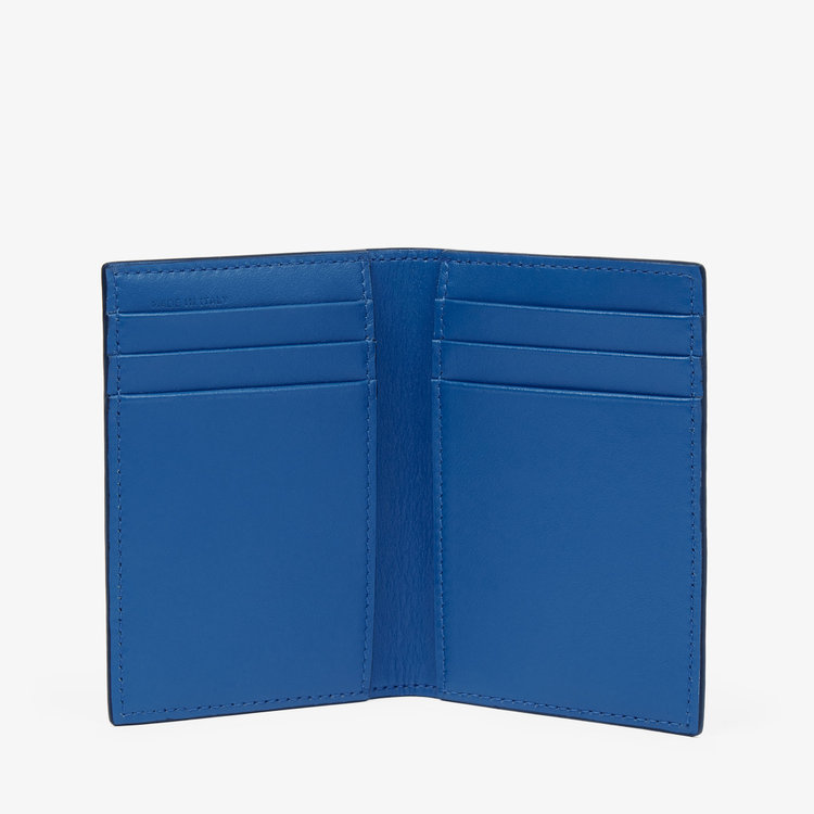 Smythson Panama 6CC Folded Card Holder CERULEAN