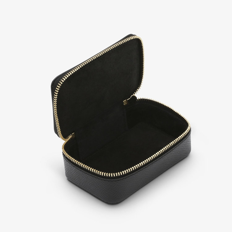 Smythson Panama Rectangle Trinket Case BLACK