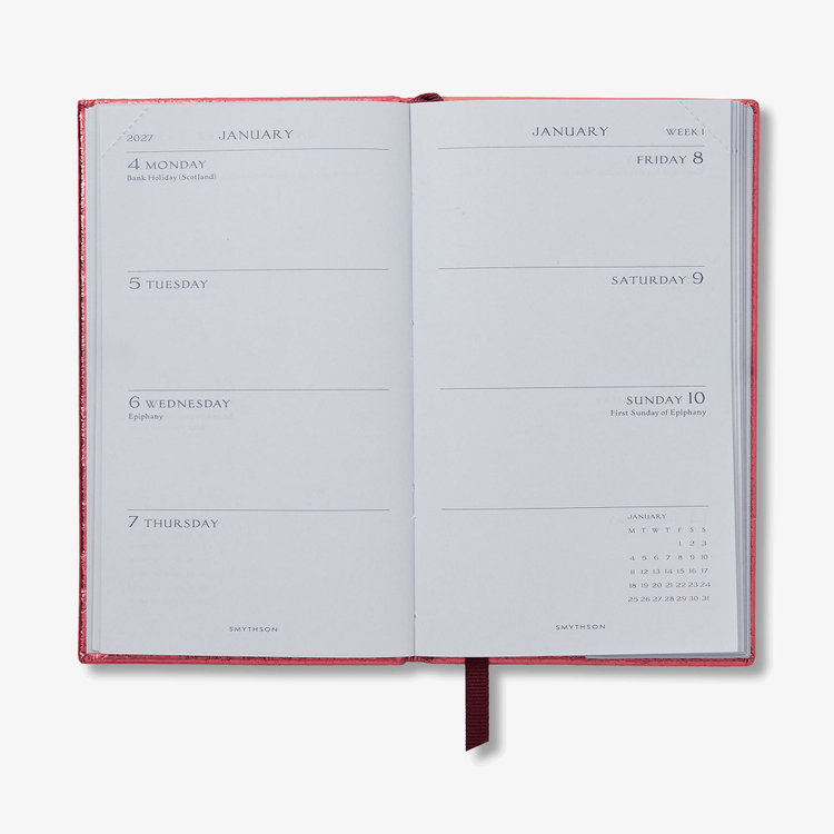 【予約】2027 Panama Weekly Diary in Metallic Leather
