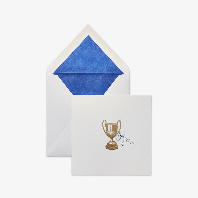 Smythson Fathers Day Trophy Card WHITE WOVE