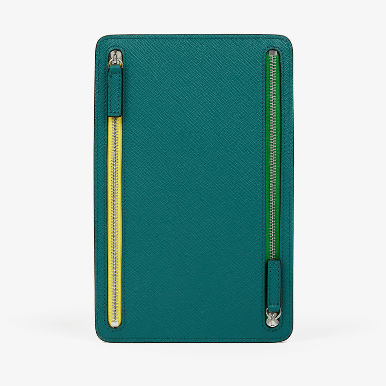 Smythson Panama Multi-Zip Case PETROL