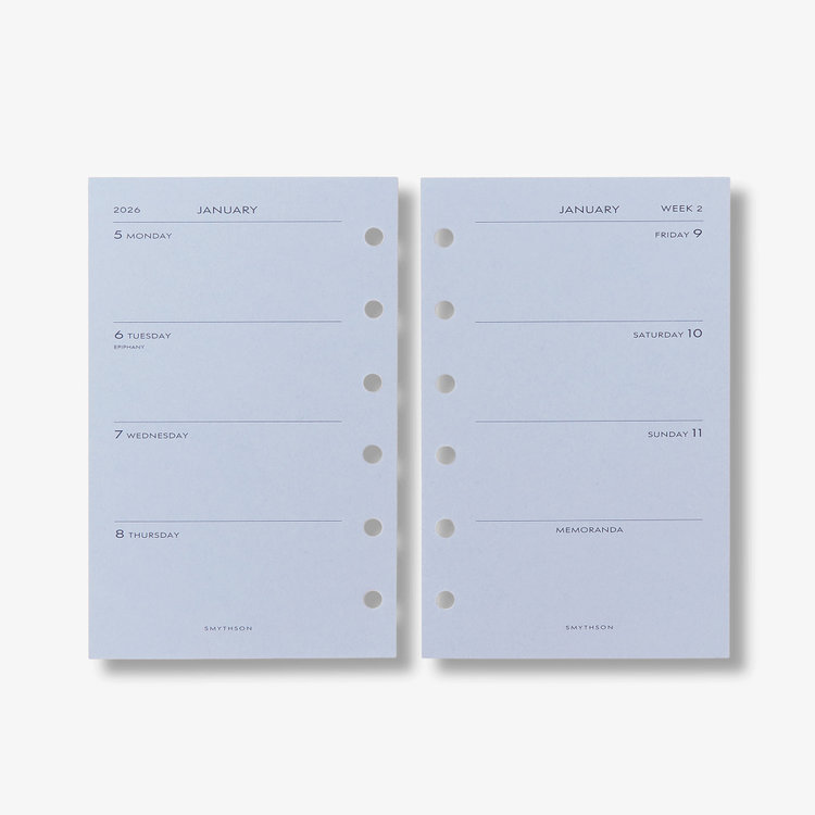 Smythson 【予約】2027 Bijou Diary Organiser Refill NILE BLUE