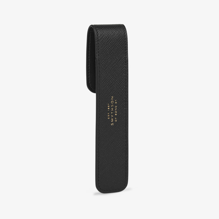 Smythson Panama Pen Sleeve BLACK