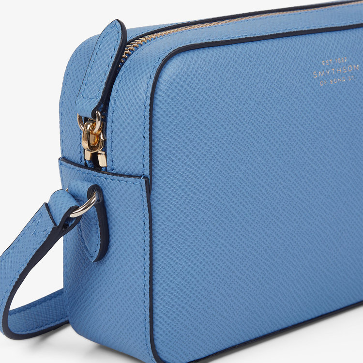 Smythson Panama Small Camera Bag NILE BLUE