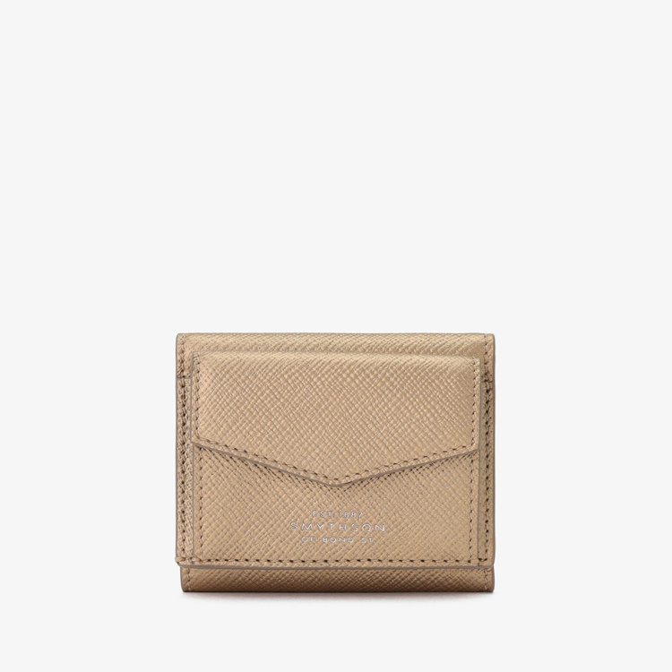 Smythson Panama Small Trifold Purse BRONZE