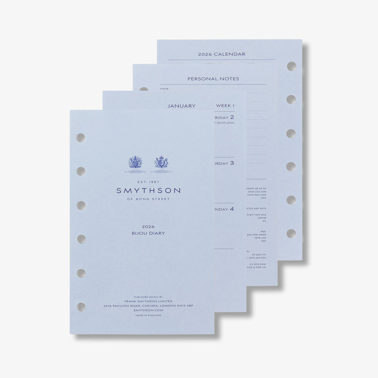 Smythson 【予約】2027 Bijou Diary Organiser Refill NILE BLUE