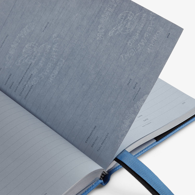 Smythson Soho Wedding Planner in Pastegrain NILE BLUE