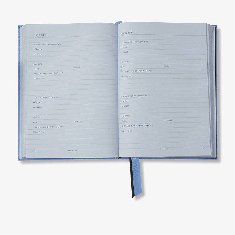 Smythson Soho Wedding Planner in Pastegrain NILE BLUE