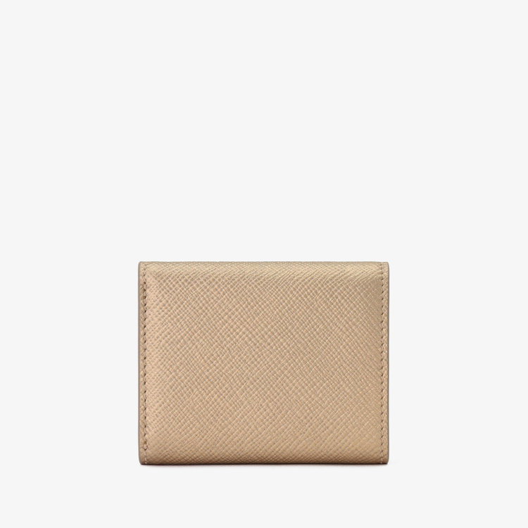 Smythson Panama Small Trifold Purse BRONZE