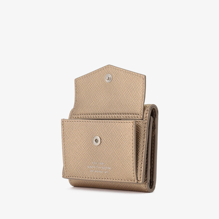 Smythson Panama Small Trifold Purse BRONZE