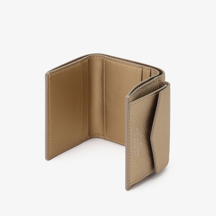 Smythson Panama Small Trifold Purse BRONZE