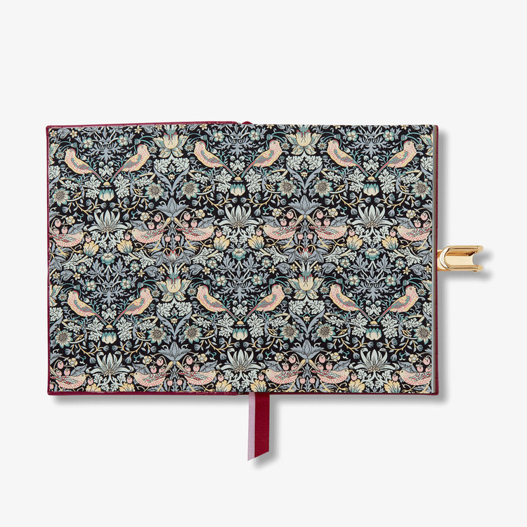 Smythson Mara Soho Notebook with Slide in Liberty BRIGHT PURPLE