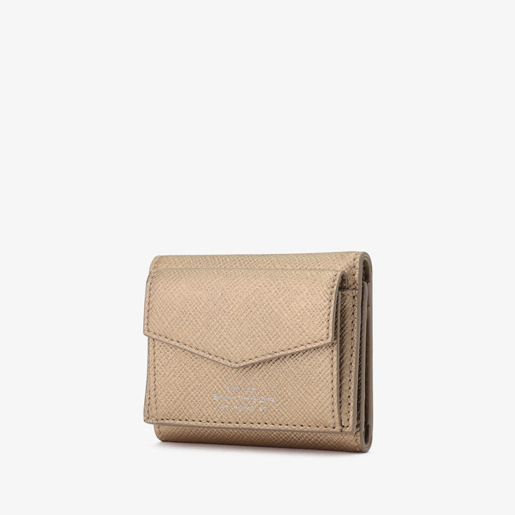 Smythson Panama Small Trifold Purse BRONZE