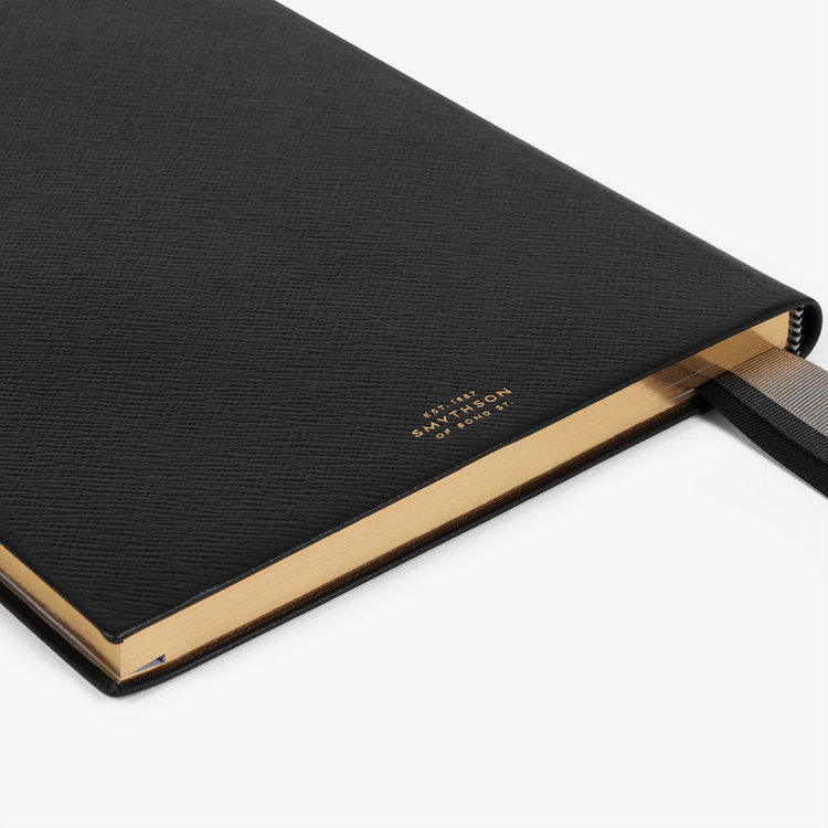 Smythson 【予約】2027 Portobello Vertical Weekly Diary in Pastegrain BLACK