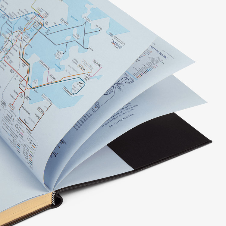 Smythson 【予約】2027 Portobello Vertical Weekly Diary in Pastegrain BLACK
