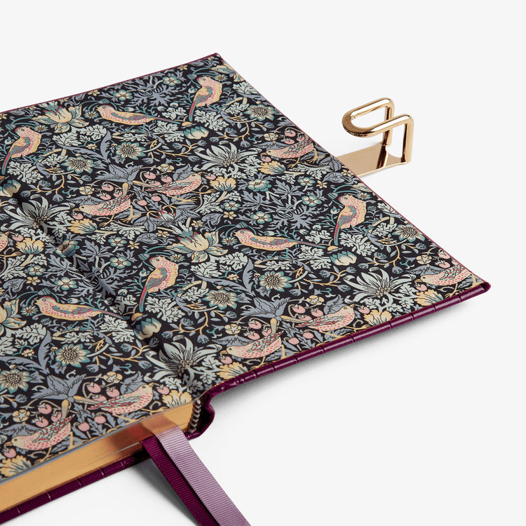 Smythson Mara Soho Notebook with Slide in Liberty BRIGHT PURPLE