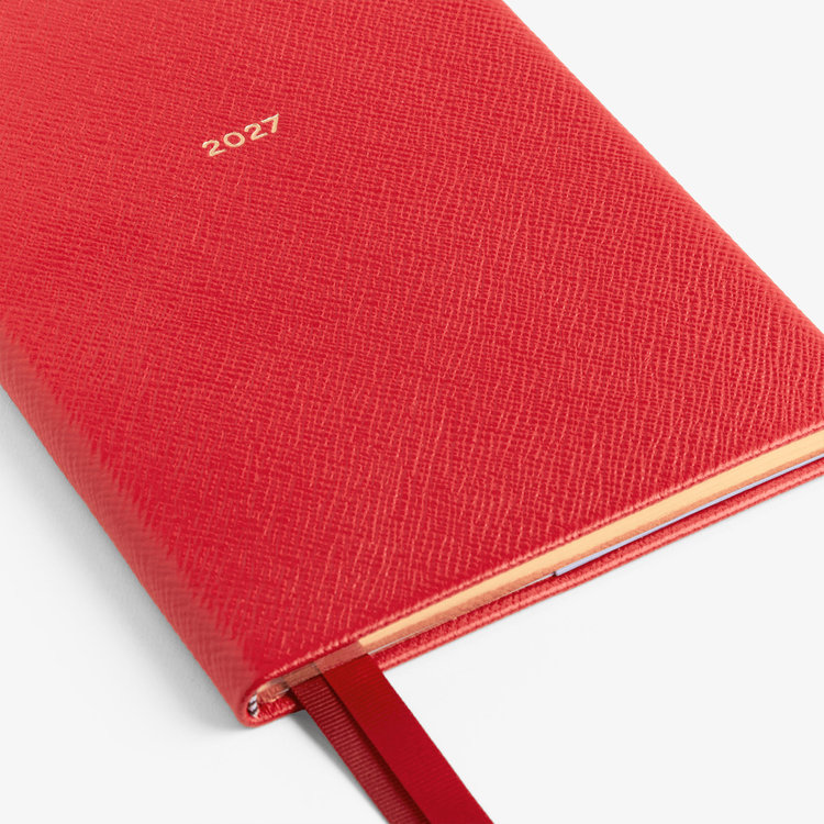Smythson 【予約】2027 Soho Weekly Diary in Pastegrain SCARLET RED