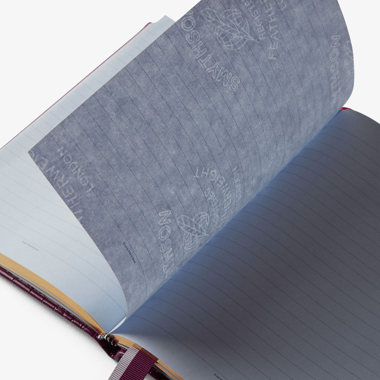 Smythson Mara Soho Notebook with Slide in Liberty BRIGHT PURPLE