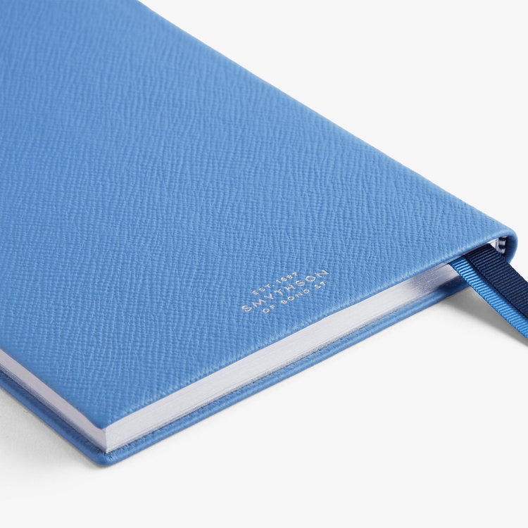 Smythson 2027 Soho Vertical Weekly Diary in Pastegrain NILE BLUE