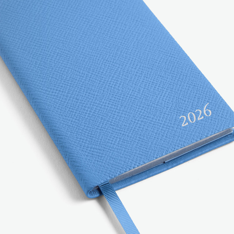 Smythson Pastegrain 2026 Panama Weekly Diary NILE BLUE