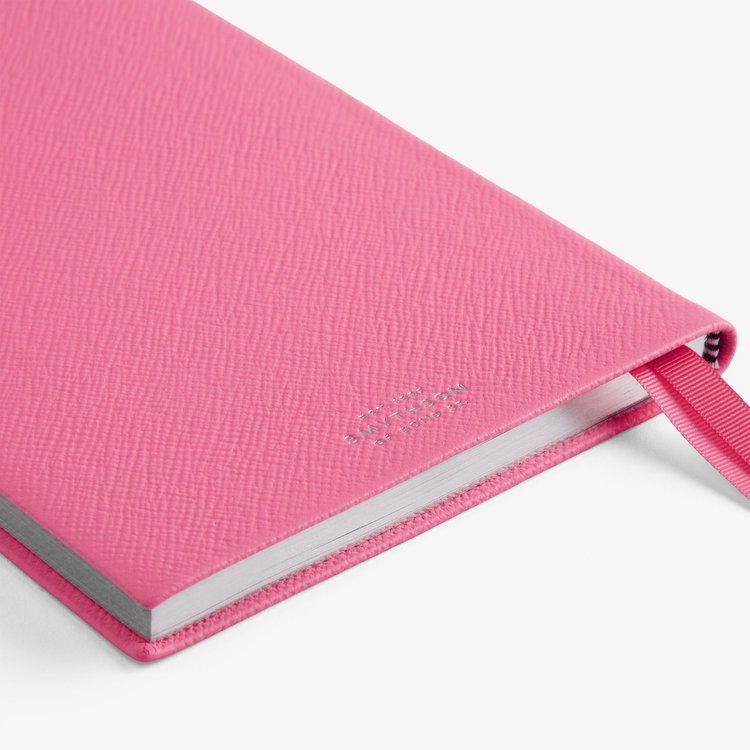 Smythson 2027 Soho Vertical Weekly Diary in Pastegrain FLAMINGO