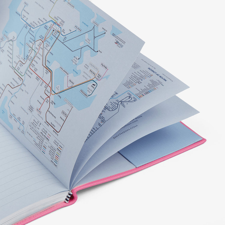 Smythson 2027 Soho Vertical Weekly Diary in Pastegrain FLAMINGO