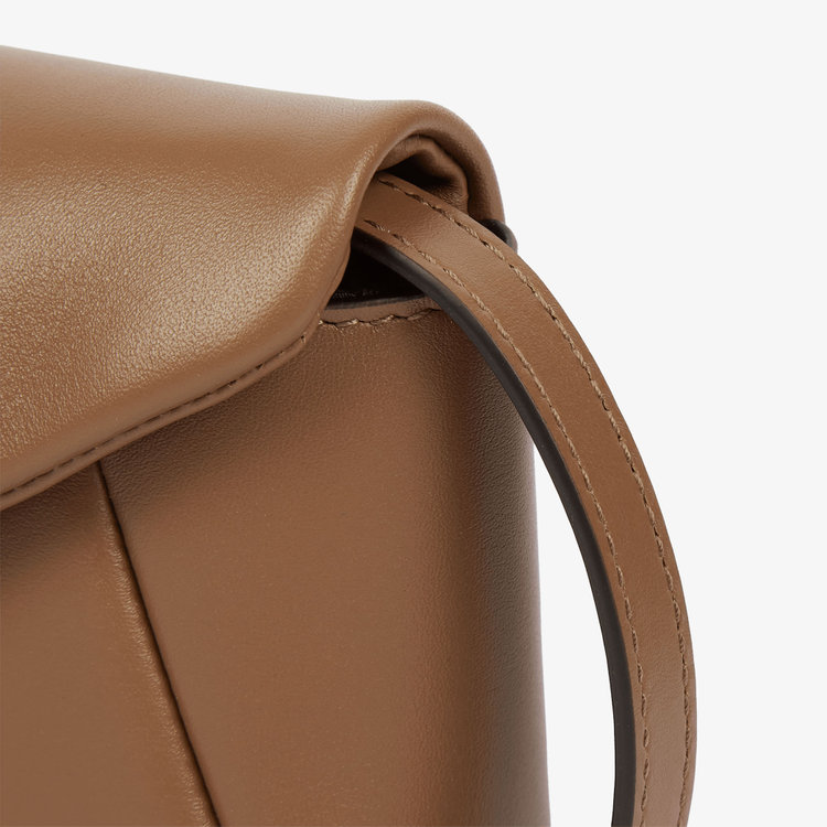 Smythson Small Envelope Crossbody Bag in Milton TRUFFLE