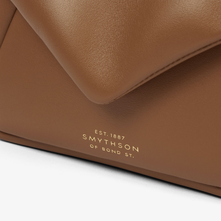 Smythson Small Envelope Crossbody Bag in Milton TRUFFLE