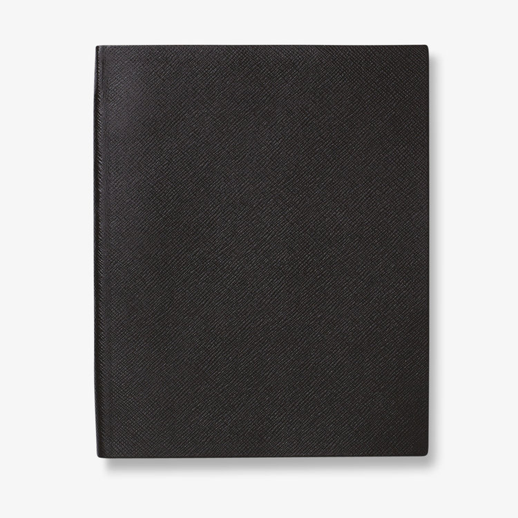 Smythson Pastegrain Portobello Notebook BLACK
