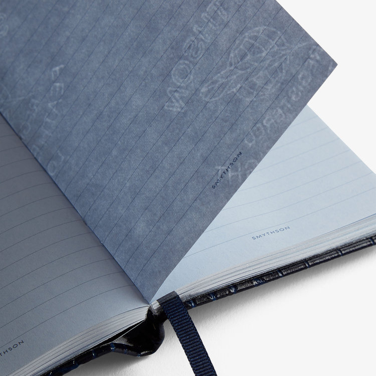 Smythson Mara Panama Notebook NAVY