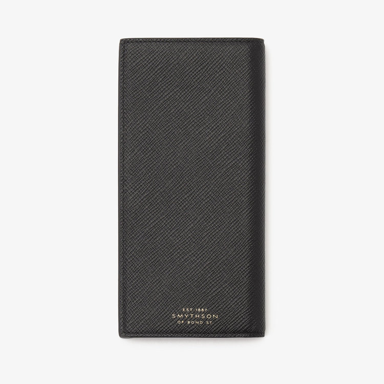 Smythson 【日本限定】Panama Slim Coat Wallet With Coin Purse BLACK