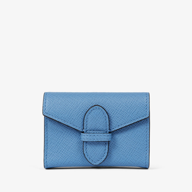 Smythson Panama Single Playing Card Case NILE BLUE