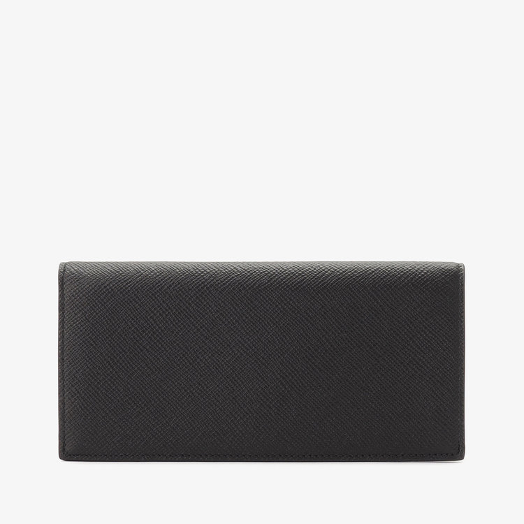 Smythson 【日本限定】Panama Slim Coat Wallet With Coin Purse BLACK